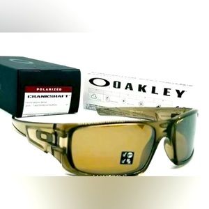 OAKLEY Crankshaft POLARIZED Sunglasses Brown Smoke/Tungsten Iridium 923907 NEW